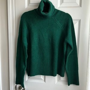 Zara high collar knit jumper turtleneck sweater in dark green